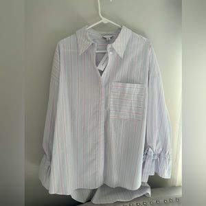 Topshop Striped Button Down Shirt